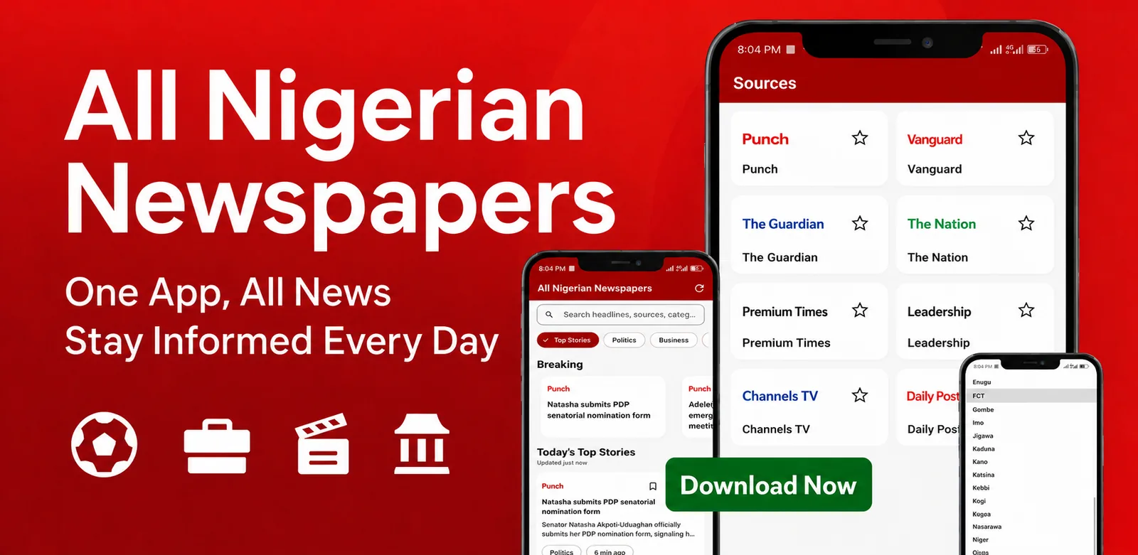 Nigeria newspapers today — one app, all the news, every day