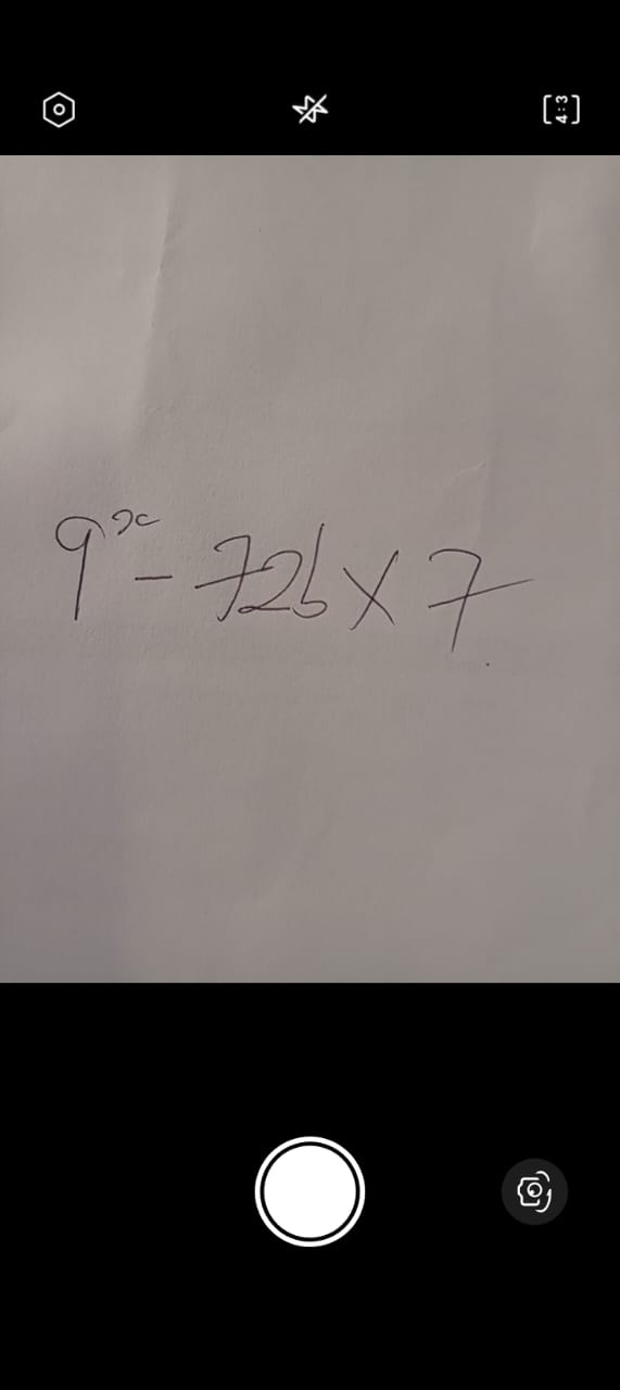 Camera Calculator scanning a handwritten math problem to solve it