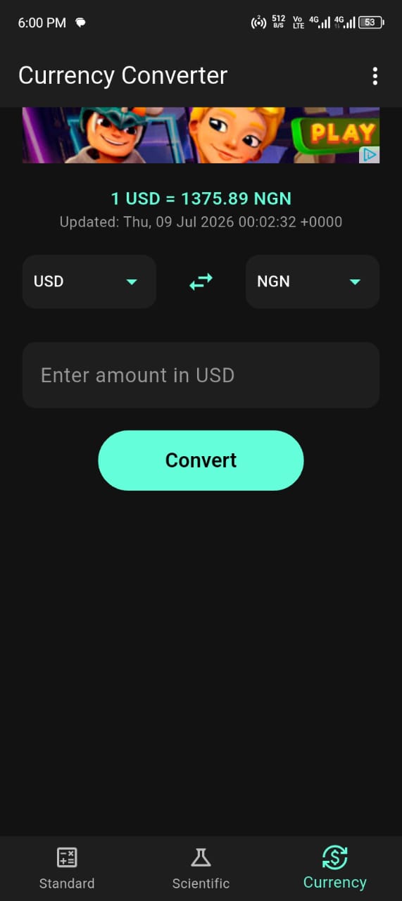 Currency converter in Camera Calculator for shoppers and business